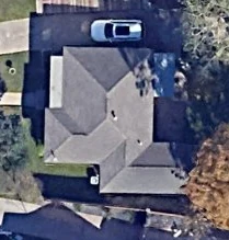 Satellite imagery of a house, centred on the geocoded address